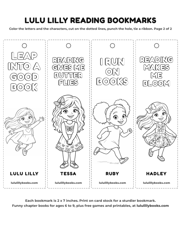 Lulu Lilly reading bookmarks page 2 preview