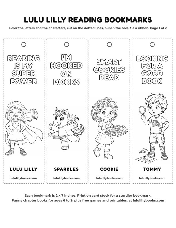 Lulu Lilly reading bookmarks preview