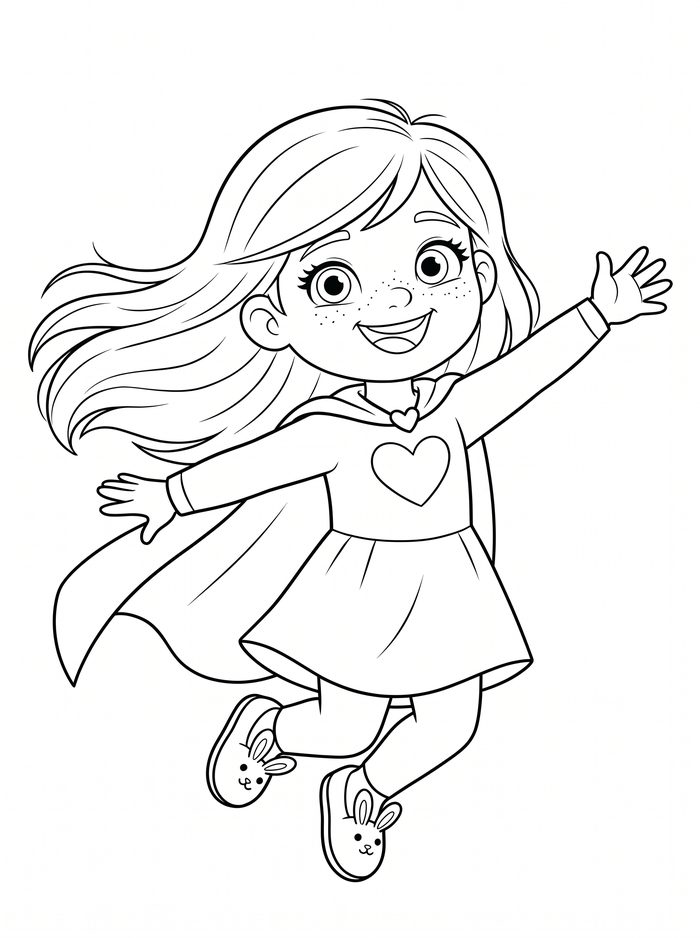 Lulu Leaping โ free printable coloring page