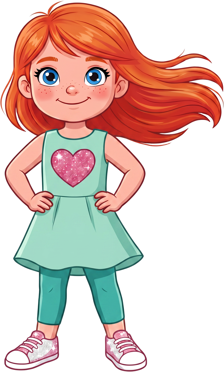 Lulu Lilly in her mint heart dress