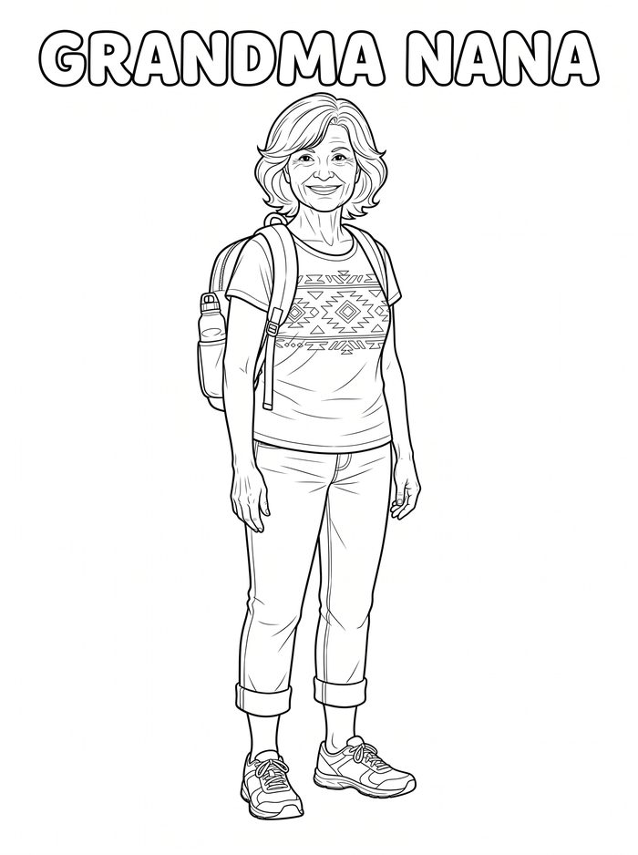 Grandma Nana โ free printable coloring page