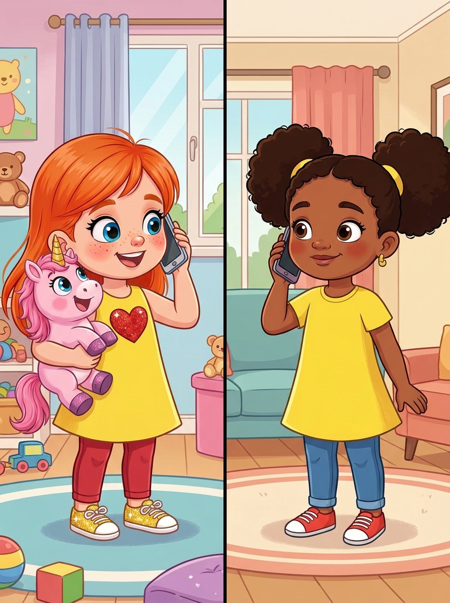 Lulu Lilly and Ruby talking on the phone