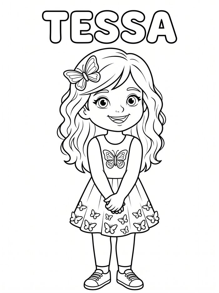 Tessa โ free printable coloring page
