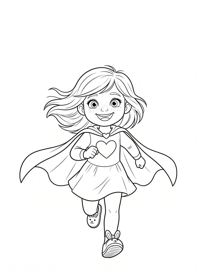 Lulu Running โ free printable coloring page