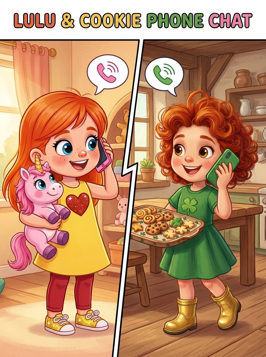 Lulu Lilly and Cookie talking on the phone