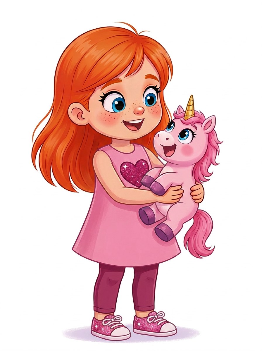 Lulu Lilly with Sparkles the unicorn