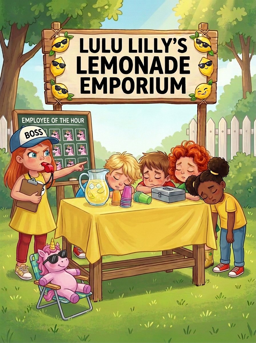 Lulu Lilly bossing the lemonade stand