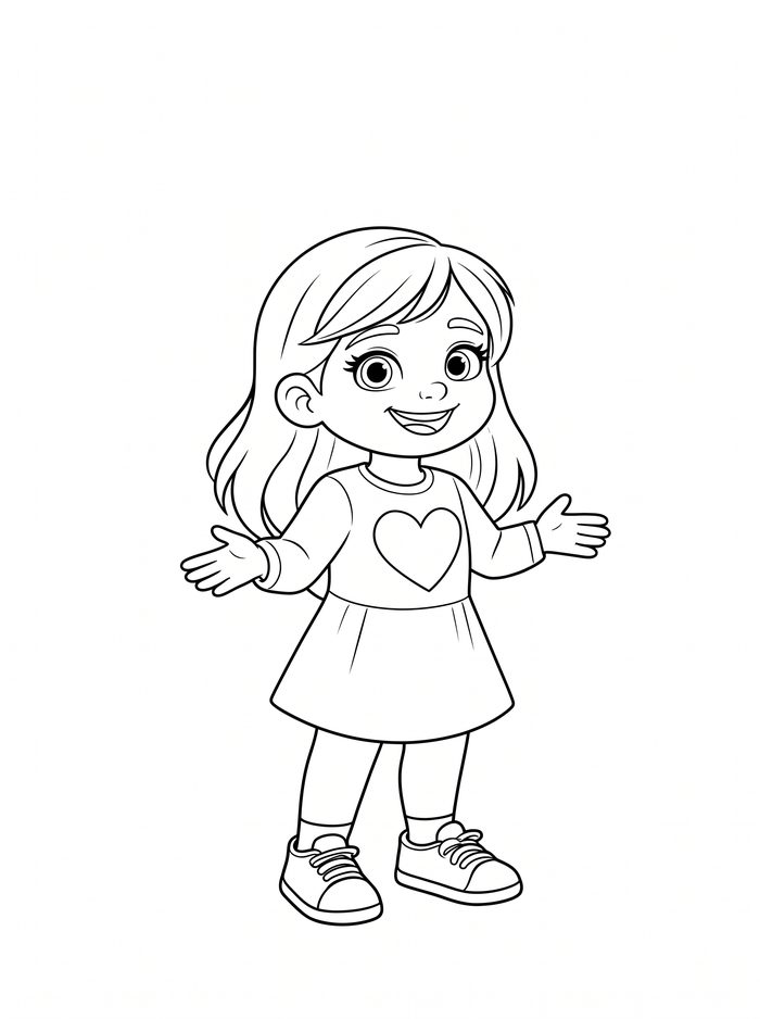 Lulu in Blue โ free printable coloring page
