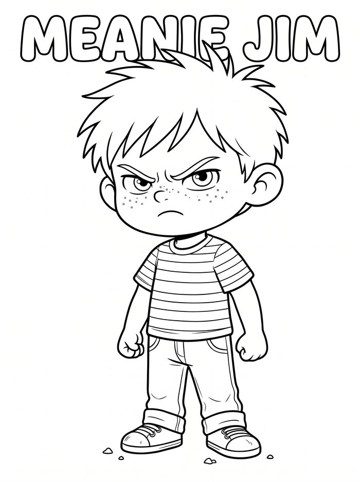 Meanie Jim โ free printable coloring page